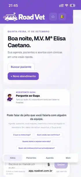 RoadVet em celular